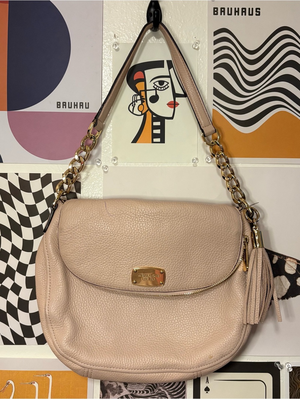 Michael Kors Pink Champagne Pebbled Shoulder Bag